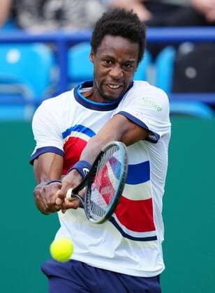 Mandatory Credit: Photo by Dave Shopland BPI Shutterstock (12165746z) Gael Monfils from France Action Viking International Championships, Day Five, Tennis, Eastbourne, East Sussex, UK - 23 June 2021 Viking International Championships, Day Five, Tennis, Eastbourne, East Sussex, UK - 23 June 2021 Copyright: xDavexShopland BPI Shutterstockx 12165746z