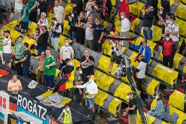 German fans after goal to make it 1-1 by Kai Havertz Germany, 07 , GER, France vs Germany, football, UEFA EURO 2020, group stage, group F, matchday 1, 15 06 2021 GER, Germany vs Hungary, football, UEFA EURO 2020, group stage, group F, matchday 3, 23 06 2021 Muenchen Copyright: xEibner-Pressefotox EP_EER