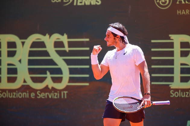 June 25, 2021, Milan, Italy: Milan, Italy, Aspria Harbour Club, June 25, 2021, The Italian Tennis player Gian Marco Moroni during ATP, Tennis Herren Challenger Milano 2021 - Tennis Internationals Tennis Internationals - ATP Challenger Milano 2021, milan, Italy - ZUMAl164 20210625_zsa_l164_021 Copyright: xRobertaxCorradinx