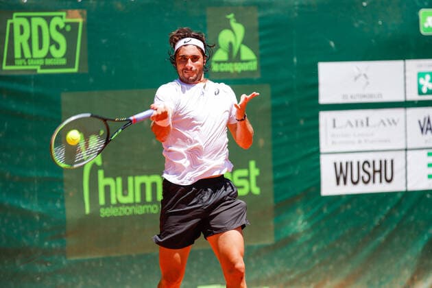 June 25, 2021, Milan, Italy: Milan, Italy, Aspria Harbour Club, June 25, 2021, The Italian Tennis player Gian Marco Moroni during ATP, Tennis Herren Challenger Milano 2021 - Tennis Internationals Tennis Internationals - ATP Challenger Milano 2021, milan, Italy - ZUMAl164 20210625_zsa_l164_027 Copyright: xRobertaxCorradinx