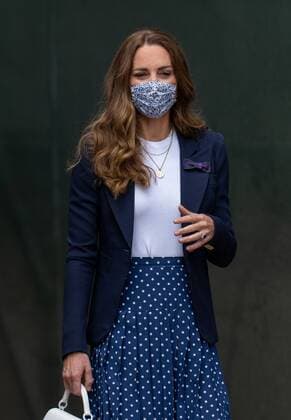 Mandatory Credit: Photo by AELTC Shutterstock (12193266g) HRH The Duchess of Cambridge, Patron of the All England Lawn Tennis Club, on her official visit to The Championships 2021 Wimbledon Tennis Championships, Day 5, The All England Lawn Tennis and Croquet Club, London, UK - 02 Jul 2021 Editorial Use Only Wimbledon Tennis Championships, Day 5, The All England Lawn Tennis and Croquet Club, London, UK - 02 Jul 2021 Editorial Use Only Copyright: xAELTC Shutterstockx 12193266g