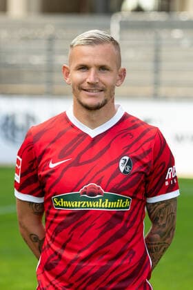 Jonathan Schmid SC Freiburg, 7 , GER, SC Freiburg, 29 07 2021, Media Day Fussball Bundesliga, Spielzeit 2021 2022 DFL REGULATIONS PROHIBIT ANY USE OF PHOTOGRAPHS AS IMAGE SEQUENCES AND OR uerthQUASI VIDEO GER, SC Freiburg, 29 07 2021, Media Day Fussball Bundesliga, Spielzeit 2021 2022 Freiburg Copyright: xEibnerxPressefotox EP_EER