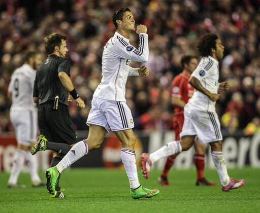 Mandatory Credit: Photo by Ian Hodgson ANL Shutterstock (5340374a) Football - Champions League - Liverpool V Real Madrid (0-3) - Real Madrid s Cristiano Ronaldo Scores 0-1 Picture By Ian Hodgson daily Mail Football - Champions League - Liverpool V Real Madrid (0-3) - Real Madrid s Cristiano Ronaldo Scores 0-1 Picture By Ian Hodgson daily Mail EDITORIAL USE ONLY No use with unauthorised audio, video, data, fixture lists (outside the EU), club league logos or live services. Online in-match use limited to 45 images (+15 in extra time). No use to emulate moving images. No use in betting, games or single club league player publications services. Football - Champions League - Liverpool V Real Madrid (0-3) - Real Madrid s Cristiano Ronaldo Scores 0-1 Picture By Ian Hodgson daily Mail EDITORIAL USE ONLY No use with unauthorised audio, video, data, fixture lists (outside the EU), club league logos or live services. Online in-match use limited to 45 images (+15 in extra time). No use to emulate moving images. No use in betting, games or Copyright: xIanxHodgson ANL Shutterstockx 5340374a