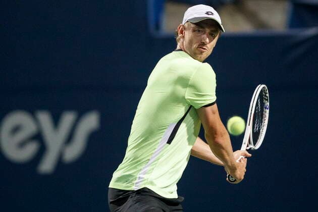 August 11, 2021, Toronto, on, Canada: John Millman, of Australia, returns a ball to Gael Monfils, of France, during National Bank Open men s tennis action, in Toronto, Wednesday, Aug. 11, 2021. Canada News - August 11, 2021 - ZUMAc35_ 20210811_zaf_c35_310 Copyright: xColexBurstonx
