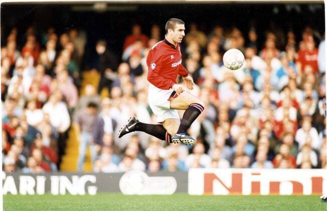 Mandatory Credit: Photo by Andy Hooper Shutterstock (1148459a) Eric Cantona Footballer 1995 Chelsea V Manchester United, ManU The Premier League Premiership Eric Cantona Footballer 1995 Chelsea V Manchester United The Premier League Premiership EDITORIAL USE ONLY No use with unauthorised audio, video, data, fixture lists (outside the EU), club league logos or live services. Online in-match use limited to 45 images (+15 in extra time). No use to emulate moving images. No use in betting, games or single club league player publications services. Eric Cantona Footballer 1995 Chelsea V Manchester United The Premier League Premiership EDITORIAL USE ONLY No use with unauthorised audio, video, data, fixture lists (outside the EU), club league logos or live services. Online in-match use limited to 45 images (+15 in extra time). No use to emulate moving images. No use in betting, games or Copyright: xAndyxHooper Shutterstockx 1148459a