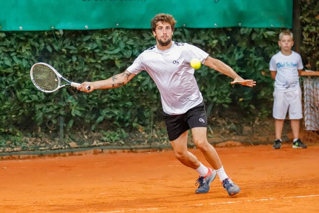 August 27, 2021, Lesa (NO, Italy: Lesa (NO), Italy, Sporting Tennis Lesa, August 27, 2021, Alessandro Bega from Italy during Lesa Cup 2021 - ITF - Tennis Internationals Tennis Internationals - Lesa Cup 2021 - ITF, lesa (no), Italy - ZUMAl164 20210827_zsa_l164_049 Copyright: xRobertaxCorradinx