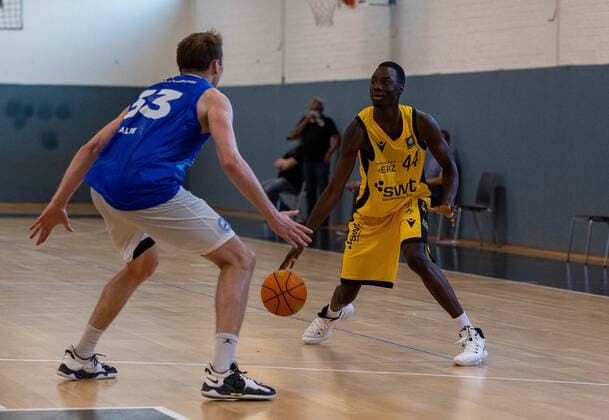 Bakary Dibba Tigers Tuebingen, 44 ¨¨Tigers Tuebingen vs PS Karlsruhe Lions, 2 basketball, Bundesliga, Pro A, Barmer 2 basketball, test game, season 2021 2022, 03 09 2021, ¨¨ Tigers Tuebingen PS Karlsruhe Lions, 2 basketball, 2 Bundesliga, Barmer 2 basketball, test game, season 2021 2022, 03 09 2021 Tuebingen. Copyright: xDennisxDuddek xEibnerxPressefotox EP_DDK