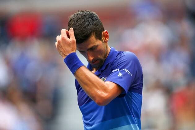 Mandatory Credit: Photo by Ella Ling Shutterstock (12437757ce) Novak Djokovic dejected during the final US Open Championships 2021, Day Fourteen, USTA National Tennis Center, Flushing Meadows, New York, USA - 12 Sep 2021 US Open Championships 2021, Day Fourteen, USTA National Tennis Center, Flushing Meadows, New York, USA - 12 Sep 2021 Copyright: xEllaxLing Shutterstockx 12437757ce
