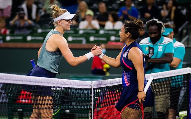 Mandatory Credit: Photo by Rob Prange Shutterstock (12524628ej) Alison Riske of the United States in action during the first round of the 2021 BNP Paribas Open WTA, Tennis Damen 1000 tennis tournament BNP Paribas Open, Tennis, Day 2, Indian Wells Tennis Garden, California, USA - 07 Oct 2021 BNP Paribas Open, Tennis, Day 2, Indian Wells Tennis Garden, California, USA - 07 Oct 2021 Copyright: xRobxPrange Shutterstockx 12524628ej
