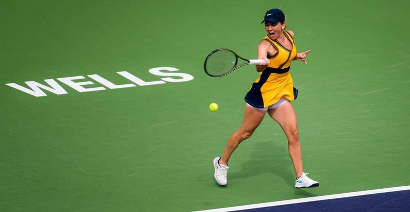Mandatory Credit: Photo by Rob Prange Shutterstock (12524630ax) Simona Halep of Romania in action during the second round of the 2021 BNP Paribas Open WTA, Tennis Damen 1000 tennis tournament BNP Paribas Open, Tennis, Day 3, Indian Wells Tennis Garden, California, USA - 08 Oct 2021 BNP Paribas Open, Tennis, Day 3, Indian Wells Tennis Garden, California, USA - 08 Oct 2021 Copyright: xRobxPrange Shutterstockx 12524630ax