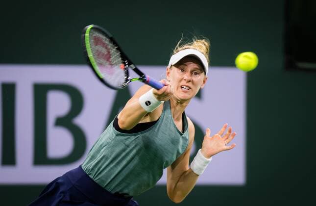 Mandatory Credit: Photo by Rob Prange Shutterstock (12524631eo) Alison Riske of the United States in action during the second round at the 2021 BNP Paribas Open WTA, Tennis Damen 1000 tennis tournament BNP Paribas Open, Tennis, Day 4, Indian Wells Tennis Garden, California, USA - 09 Oct 2021 BNP Paribas Open, Tennis, Day 4, Indian Wells Tennis Garden, California, USA - 09 Oct 2021 Copyright: xRobxPrange Shutterstockx 12524631eo