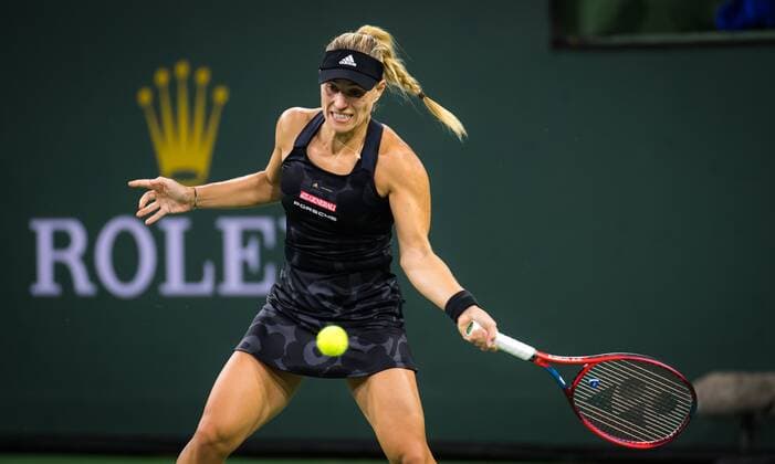 Mandatory Credit: Photo by Rob Prange Shutterstock (12524635gc) Angelique Kerber of Germany in action during the fourth round at the 2021 BNP Paribas Open WTA, Tennis Damen 1000 tennis tournament BNP Paribas Open, Tennis, Day 7, Indian Wells Tennis Garden, California, USA - 12 Oct 2021 BNP Paribas Open, Tennis, Day 7, Indian Wells Tennis Garden, California, USA - 12 Oct 2021 Copyright: xRobxPrange Shutterstockx 12524635gc