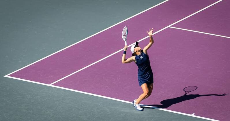 Tennis, WTA Finals in Guadalajara, Iga Swiatek - Paula Badosa Mandatory Credit: Photo by Rob Prange Shutterstock (12596813ab) Iga Swiatek of Poland in action during the third round robin match at the 2021 Akron WTA, Tennis Damen Finals Guadalajara WTA tennis tournament Akron WTA Finals, Day 6, Tennis, Panamerican Tennis Center Guadalajara, Mexico - 15 Nov 2021 Akron WTA Finals, Day 6, Tennis, Panamerican Tennis Center Guadalajara, Mexico - 15 Nov 2021 Copyright: xRobxPrange Shutterstockx 12596813ab