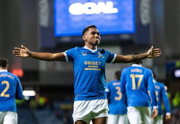 Mandatory Credit: Photo by Luke Nickerson Rangers FC Shutterstock (12618138bq) Rangers Forward Alfredo Morelos celebrates scoring his sides second goal Rangers v Sparta Prague, UEFA Europa League, Group A, Football, Ibrox Stadium, Glasgow, UK - 25 Nov 2021 Rangers v Sparta Prague, UEFA Europa League, Group A, Football, Ibrox Stadium, Glasgow, UK - 25 Nov 2021 Copyright: xLukexNickerson RangersxFC Shutterstockx 12618138bq