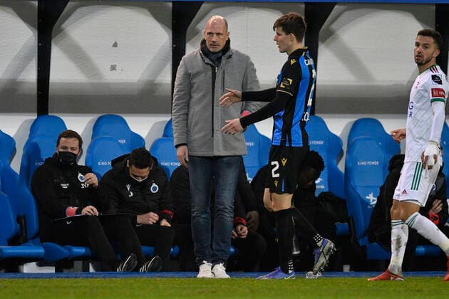 Club Brugge s head coach Philippe Clement pictured during a soccer match between Oud-Heverlee Leuven and Club Brugge KV, Wednesday 15 December 2021 in Heverlee, on day 19 of the 2021-2022 Jupiler Pro League first division of the Belgian championship. JOHANxEYCKENS x3157429x