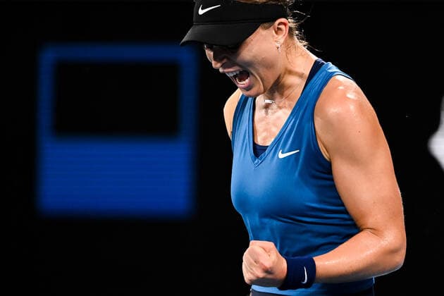 Mandatory Credit: Photo by Shutterstock (12757262cj) Paula Badosa celebrates during her round of 16 match Sydney Tennis Classic, Day 4, Tennis, Olympic Park, Sydney, Australia - 12 Jan 2022 Sydney Tennis Classic, Day 4, Tennis, Olympic Park, Sydney, Australia - 12 Jan 2022 Copyright: xShutterstockx 12757262cj