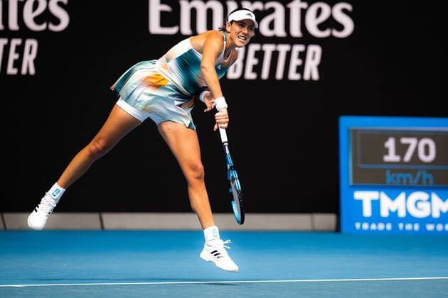 Mandatory Credit: Photo by Rob Prange Shutterstock (12763708je) Garbine Muguruza of Spain in action during the first round of the 2022 Australian Open Grand Slam tennis tournament Australian Open, Day Two, Tennis, Melbourne Park, Melbourne, Australia - 18 Jan 2022 Australian Open, Day Two, Tennis, Melbourne Park, Melbourne, Australia - 18 Jan 2022 Copyright: xRobxPrange Shutterstockx 12763708je