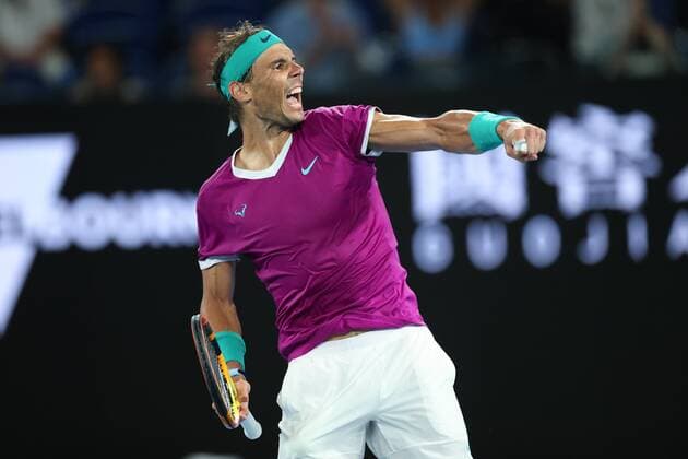 Mandatory Credit: Photo by Ella Ling Shutterstock (12765070ej) Rafael Nadal celebrates victory in his third round match Australian Open, Day Five, Tennis, Melbourne Park, Melbourne, Australia - 21 Jan 2022 Australian Open, Day Five, Tennis, Melbourne Park, Melbourne, Australia - 21 Jan 2022 Copyright: xEllaxLing Shutterstockx 12765070ej