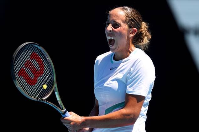 Mandatory Credit: Photo by Ella Ling Shutterstock (12765096o) Madison Keys reacts Australian Open, Day Seven, Tennis, Melbourne Park, Melbourne, Australia - 23 Jan 2022 Australian Open, Day Seven, Tennis, Melbourne Park, Melbourne, Australia - 23 Jan 2022 Copyright: xEllaxLing Shutterstockx 12765096o