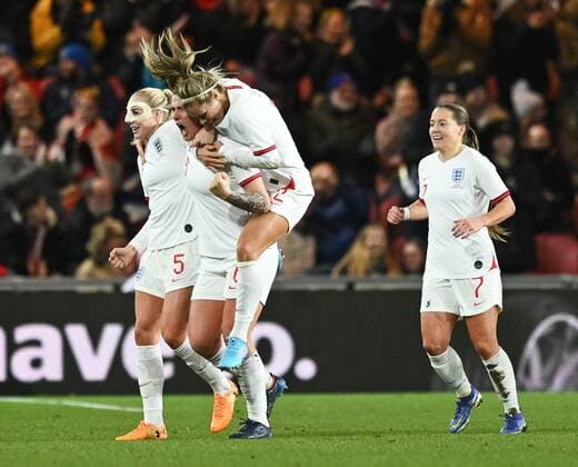 Mandatory Credit: Photo by Richard Lee Shutterstock (12809684w) Millie Bright of England Women celebrates scoring their first goal England Women v Canada Women, Arnold Clark Cup 2022, Football, Riverside Stadium, Middlesbrough, UK - 17 Feb 2022 EDITORIAL USE ONLY No use with unauthorised audio, video, data, fixture lists, club league logos or live services. Online in-match use limited to 120 images, no video emulation. No use in betting, games or single club league player publications. England Women v Canada Women, Arnold Clark Cup 2022, Football, Riverside Stadium, Middlesbrough, UK - 17 Feb 2022 EDITORIAL USE ONLY No use with unauthorised audio, video, data, fixture lists, club league logos or live services. Online in-match use limited to 120 images, no video emulation. No use in betting, games or single club league player publications. Copyright: xRichardxLee Shutterstockx 12809684w