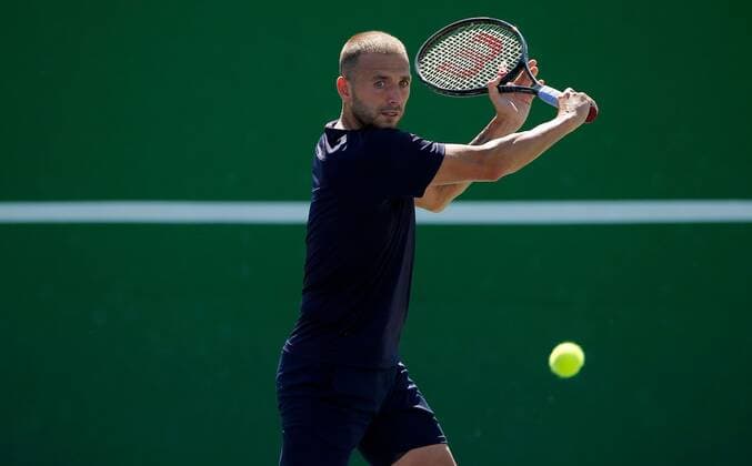 Mandatory Credit: Photo by Ella Ling Shutterstock (12841086u) Dan Evans of GBR in action BNP Paribas Open, Tennis, Day 1, Indian Wells Tennis Garden, California, USA - 09 Mar 2022 BNP Paribas Open, Tennis, Day 1, Indian Wells Tennis Garden, California, USA - 09 Mar 2022 Copyright: xEllaxLing Shutterstockx 12841086u