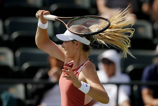 Mandatory Credit: Photo by Ella Ling Shutterstock (12842975h) Katie Boulter of GBR in action BNP Paribas Open, Tennis, Day 2, Indian Wells Tennis Garden, California, USA - 10 Mar 2022 BNP Paribas Open, Tennis, Day 2, Indian Wells Tennis Garden, California, USA - 10 Mar 2022 Copyright: xEllaxLing Shutterstockx 12842975h