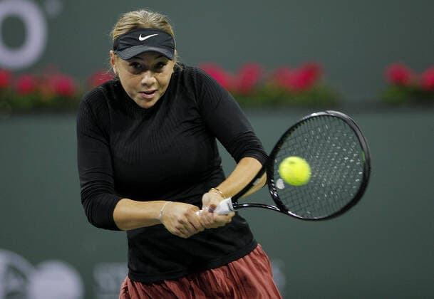 Mandatory Credit: Photo by Ella Ling Shutterstock (12845049cz) Amanda Anisimova of USA in action BNP Paribas Open, Tennis, Day 4, Indian Wells Tennis Garden, California, USA - 12 Mar 2022 BNP Paribas Open, Tennis, Day 4, Indian Wells Tennis Garden, California, USA - 12 Mar 2022 Copyright: xEllaxLing Shutterstockx 12845049cz
