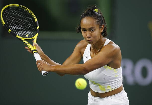 Mandatory Credit: Photo by Ella Ling Shutterstock (12845049dc) Leyla Fernandez of Canada in action BNP Paribas Open, Tennis, Day 4, Indian Wells Tennis Garden, California, USA - 12 Mar 2022 BNP Paribas Open, Tennis, Day 4, Indian Wells Tennis Garden, California, USA - 12 Mar 2022 Copyright: xEllaxLing Shutterstockx 12845049dc
