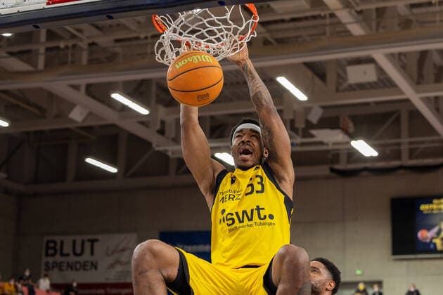 Isaiah Crawley Tigers Tuebingen, 53 Tigers Tuebingen vs VfL SparkassenStars Bochum, 2 Basketball Bundesliga, Pro A, Barmer 2 Basketball, 29 Spieltag , Spielzeit 2021 2022, 12 03 2022 Tigers Tuebingen vs VfL SparkassenStars Bochum, 2 Basketball Bundesliga, Pro A, Barmer 2 Basketball, 29 Spieltag , Spielzeit 2021 2022, 12 03 2022 Tuebingen Copyright: xNinaxSanderx xEibnerxPressefotox EP_NSR