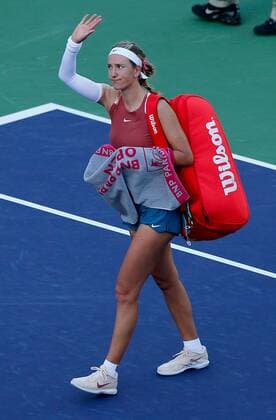 Mandatory Credit: Photo by Ella Ling Shutterstock (12845056bq) Victoria Azarenka of Belarus waves goodbye BNP Paribas Open, Tennis, Day 6, Indian Wells Tennis Garden, California, USA - 14 Mar 2022 BNP Paribas Open, Tennis, Day 6, Indian Wells Tennis Garden, California, USA - 14 Mar 2022 Copyright: xEllaxLing Shutterstockx 12845056bq