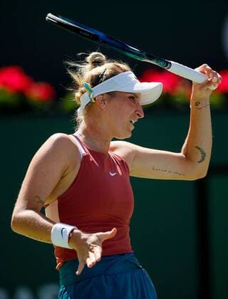 Mandatory Credit: Photo by Ella Ling Shutterstock (12845056cc) Marketa Vondrousova of Czech Republic in action BNP Paribas Open, Tennis, Day 6, Indian Wells Tennis Garden, California, USA - 14 Mar 2022 BNP Paribas Open, Tennis, Day 6, Indian Wells Tennis Garden, California, USA - 14 Mar 2022 Copyright: xEllaxLing Shutterstockx 12845056cc