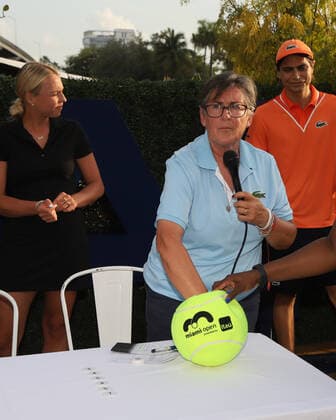 March 20, 2022, Miami, Florida, United States Of America: MIAMI, FLORIDA - MARCH 20: Anett Kontaveit, Pam Whytcross attends the 2022 Miami Open Womenâ€⠢s Draw Ceremony Hosted by Ruthie Polinksi of NBC6, the Miami Open Womenâ€⠢s Draw ceremony will feature World No. 5 Anett Kontaveit, and Florida-native Coco Gauff, tournament director James Blake, and co-tournament referee Pam Whytcross at The Wharf on March 20, 2022 in Miami, Florida...People: Anett Kontaveit, Pam Whytcross Miami United States Of America - ZUMAs214 20220320_zda_s214_002 Copyright: xSMGx