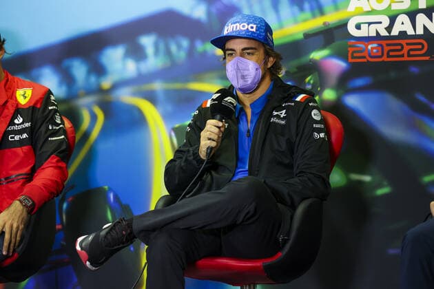 ALONSO Fernando (spa), Alpine F1 Team A522, portrait, press conference, PK, Pressekonferenz during the Formula 1 Heineken Australian Grand Prix 2022, 3rd round of the 2022 FIA Formula One World Championship, WM, Weltmeisterschaft on the Albert Park Circuit, from April 8 to 10, 2022 in Melbourne, Australia - F1 - AUSTRALIAN GRAND PRIX 2022 DPPI Panoramic 00122008_1233.JPG_