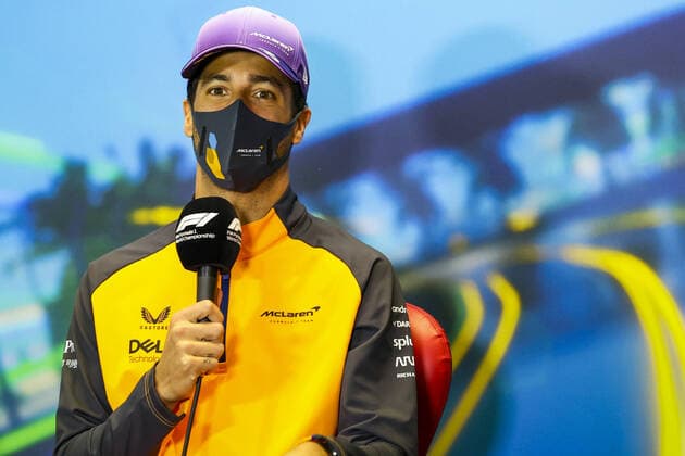 RICCIARDO Daniel (aus), McLaren F1 Team MCL36, portrait, press conference, PK, Pressekonferenz during the Formula 1 Heineken Australian Grand Prix 2022, 3rd round of the 2022 FIA Formula One World Championship, WM, Weltmeisterschaft on the Albert Park Circuit, from April 8 to 10, 2022 in Melbourne, Australia - F1 - AUSTRALIAN GRAND PRIX 2022 DPPI Panoramic 00122008_GOOD4383.JPG_