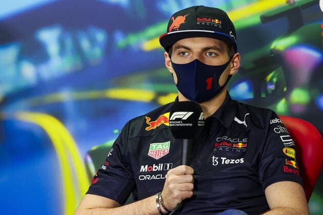 VERSTAPPEN Max (ned), Red Bull Racing RB18, portrait, press conference, PK, Pressekonferenz during the Formula 1 Heineken Australian Grand Prix 2022, 3rd round of the 2022 FIA Formula One World Championship, WM, Weltmeisterschaft on the Albert Park Circuit, from April 8 to 10, 2022 in Melbourne, Australia - F1 - AUSTRALIAN GRAND PRIX 2022 DPPI Panoramic 00122008_GOOD4547.JPG_