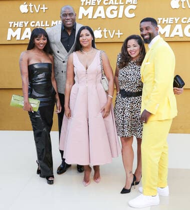 Los Angeles Premiere Of Apple s They Call Me Magic Elisa Johnson, Magic Johnson, Cookie Johnson, Lisa Johnson and Andre Johnson arrive at the Los Angeles Premiere Of Apple s They Call Me Magic held at the Regency Village Theatre on April 14, 2022 in Westwood, Los Angeles, California, United States. Regency Village Theatre, Westwood, Los Angeles, California California United States Copyright: xImagexPressxAgencyx originalFilename:0155767797st.jpg