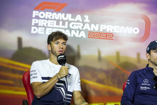 GASLY Pierre (fra), Scuderia AlphaTauri AT03, portrait, press conference, PK, Pressekonferenz during the Formula 1 Pirelli Grand Premio de Espana 2022, 6th round of the 2022 FIA Formula One World Championship, WM, Weltmeisterschaft on the Circuit de Barcelona-Catalunya, from May 20 to 22, 2022 in Montmelo, Spain - F1 - SPANISH GRAND PRIX 2022 DPPI Panoramic 00122015_GOOD7322.JPG_