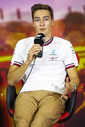 RUSSELL George (gbr), Mercedes AMG F1 Team W13, portrait, press conference, PK, Pressekonferenz during the Formula 1 Pirelli Grand Premio de Espana 2022, 6th round of the 2022 FIA Formula One World Championship, WM, Weltmeisterschaft on the Circuit de Barcelona-Catalunya, from May 20 to 22, 2022 in Montmelo, Spain - F1 - SPANISH GRAND PRIX 2022 DPPI Panoramic 00122015_GOOD7757.JPG_