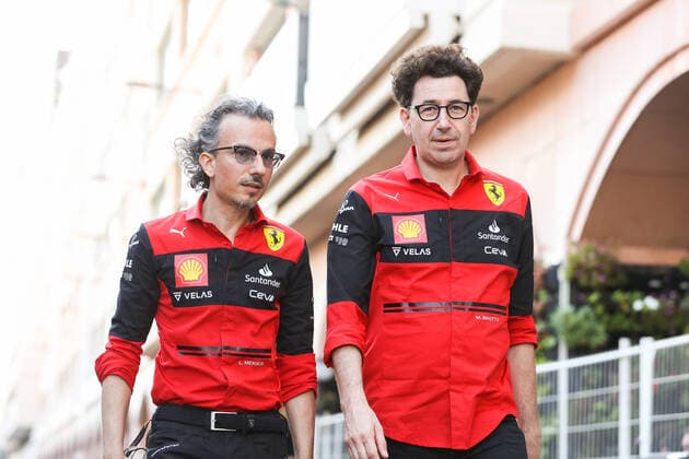 MEKIES Laurent (fra), Racing Director of the Scuderia Ferrari, BINOTTO Mattia (ita), Managing Director of the Scuderia Ferrari, portrait during the Formula 1 Grand Prix de Monaco 2022, 7th round of the 2022 FIA Formula One World Championship, WM, Weltmeisterschaft on the Circuit de Monaco, from May 27 to 29, 2022 in Monte-Carlo, Monaco - F1 - MONACO GRAND PRIX 2022 - Race DPPI Panoramic 00122019_AV6_9824