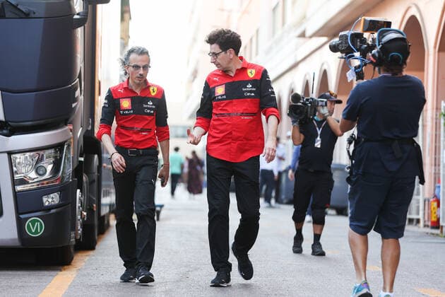 MEKIES Laurent (fra), Racing Director of the Scuderia Ferrari, BINOTTO Mattia (ita), Managing Director of the Scuderia Ferrari, portrait during the Formula 1 Grand Prix de Monaco 2022, 7th round of the 2022 FIA Formula One World Championship, WM, Weltmeisterschaft on the Circuit de Monaco, from May 27 to 29, 2022 in Monte-Carlo, Monaco - F1 - MONACO GRAND PRIX 2022 - Race DPPI Panoramic 00122019_AV6_9809
