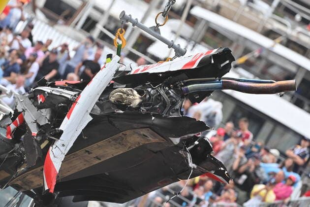 crash, accident, 47 SCHUMACHER Mick (ger), Haas F1 Team VF-22 Ferrari, action during the Formula 1 Grand Prix de Monaco 2022, 7th round of the 2022 FIA Formula One World Championship, WM, Weltmeisterschaft on the Circuit de Monaco, from May 27 to 29, 2022 in Monte-Carlo, Monaco - F1 - MONACO GRAND PRIX 2022 - Race DPPI Panoramic 00122019_29-05-2022-MCO-4128-PVE
