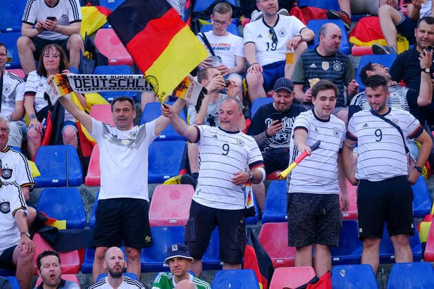 German fans, ITA, Italy vs Germany, football, Uefa Nations League, matchday 1, 2022 season, 04 06 2022, ITA, Italy vs Germany, football, Nations League, matchday 1, 2022 season, 04 06 2022 Bologna Copyright: xEibner-Pressefotox EP_EER