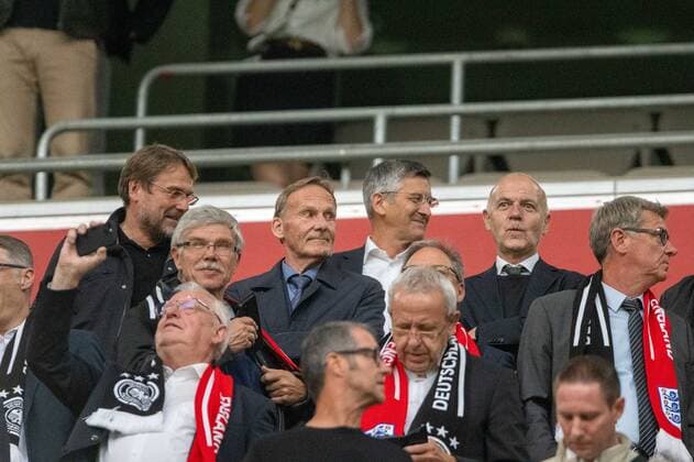 Joachim Watzke, Herbert Heiner, GER, Germany Germany vs England, football, Laenderspiel, UEFA Nations League Division A, Group 3, 2022 2023, 07 06 2022, DFB DFL regulations prohibit any use of photographs as image sequences and or quasi video , GER, Germany Germany vs England, football, Laenderspiel, UEFA Nations League Division A, Group 3, 2022 2023, 07 06 2022 Muenchen Copyright: xEibner-Pressefoto SaschaxWaltherx EP_EER