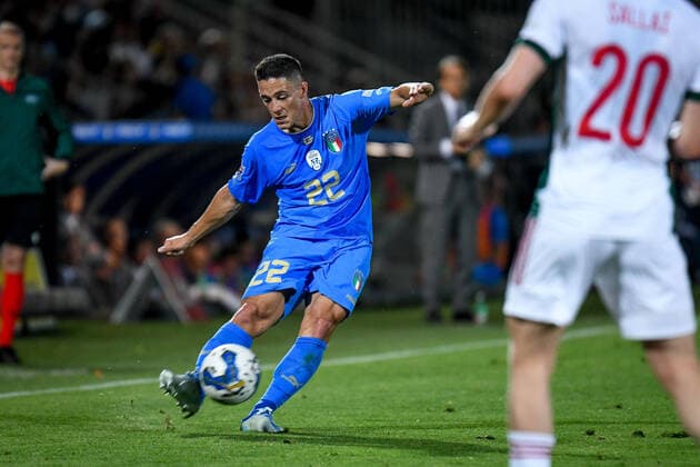 June 7, 2022, Cesena, Italy: Cesena, Italy, Dino Manuzzi stadium, June 07, 2022, Italy s Giacomo Raspadori in action during Italy vs Hungary - football UEFA Nations League match. football UEFA Nations League match - Italy vs Hungary, Cesena, Italy - ZUMAl164 20220607_zsa_l164_035 Copyright: xEttorexGriffonix