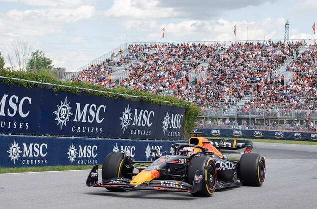 June 17, 2022, Montreal, PQ, Canada: Red Bull driver Max Verstappen, of the Netherlands, takes a turn at the Senna corner during the first practice session at the Formula One Canadian Grand Prix in Montreal, Friday, June 17, 2022. Max Verstappen, - ZUMAc35_ 20220617_zaf_c35_038 Copyright: xGrahamxHughesx