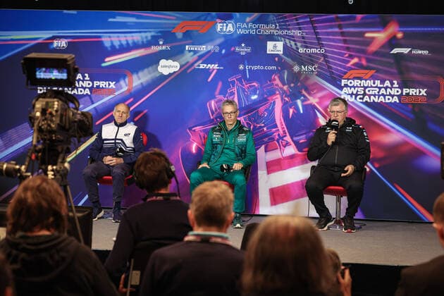 TOST Franz (aut), Team Principal of Scuderia AlphaTauri, portrait KRACK Mike (her), Team Principal and CEO of Aston Martin F1 Team, portrait SZAFNAUER Otmar, Team Principal of Alpine F1 Team, portrait during the Formula 1 AWS Grand Prix du Canada 2022, 9th round of the 2022 FIA Formula One World Championship, WM, Weltmeisterschaft on the Circuit Gilles Villeneuve, from June 17 to 19, 2022 in Montreal, Canada - F1 - CANADIAN GRAND PRIX 2022 DPPI Panoramic G00D0461