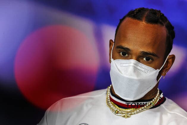 HAMILTON Lewis (gbr), Mercedes AMG F1 Team W13, portrait conference de presse press conference, PK, Pressekonferenz during the Formula 1 Lenovo British Grand Prix 2022, 10th round of the 2022 FIA Formula One World Championship, WM, Weltmeisterschaft on the Silverstone Circuit, from July 1 to 3, 2022 in Silverstone, United Kingdom - F1 - BRITISH GRAND PRIX 2022 DPPI Panoramic MOY16776
