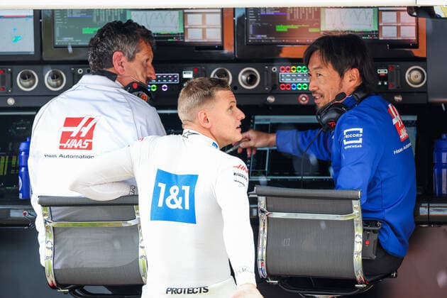 STEINER Guenther (ita), Team Principal of Haas F1 team, SCHUMACHER Mick (ger), Haas F1 Team VF-22 Ferrari, KOMATSU Ayao (jpn), Chief Engineer of Haas F1 Team, portrait during the Formula 1 Lenovo British Grand Prix 2022, 10th round of the 2022 FIA Formula One World Championship, WM, Weltmeisterschaft on the Silverstone Circuit, from July 1 to 3, 2022 in Silverstone, United Kingdom - F1 - BRITISH GRAND PRIX 2022 DPPI Panoramic 20220701_GOOD6338