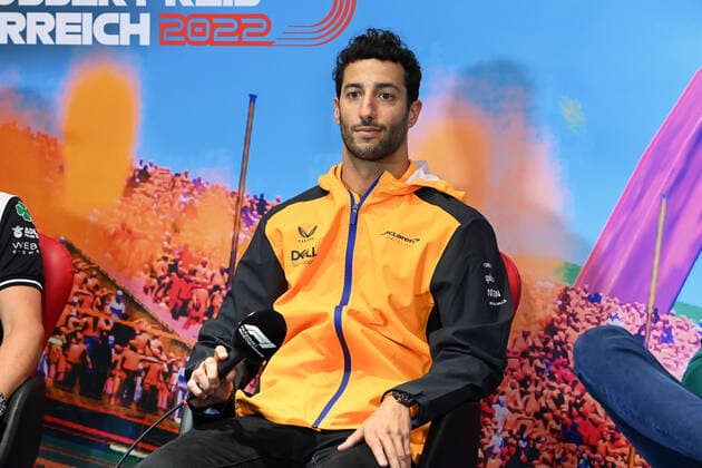 RICCIARDO Daniel (aus), McLaren F1 Team MCL36, portrait press conference, PK, Pressekonferenz during the Formula 1 Rolex Grosser Preis Von Osterreich 2022, 2022 Austrian Grand Prix, 11th round of the 2022 FIA Formula One World Championship, WM, Weltmeisterschaft from July 8 to 10, 2022 on the Red Bull Ring, in Spielberg, Austria - F1 - AUSTRIAN GRAND PRIX 2022 DPPI Panoramic GP2211_133225DSC_4687