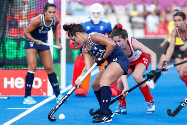 July 7, 2022, TERRASSA, BARCELONA, SPAIN: Maria Granatto of Argentina in action during the FIH Hockey Women s World Cup 2022, Pool C, hockey match played between Argentina v Canada at Estadi Olimpic on July 06, 2022, in Terrassa, Barcelona, Spain. TERRASSA SPAIN - ZUMAa181 20220707_zaa_a181_025 Copyright: xIrinaxR.xHx